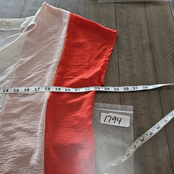 Reb In J Colorblock Pullover Shift Midi Dress Short Sleeve V-Neck Size Large - Picture 7 of 8